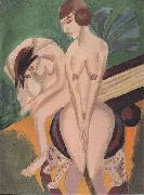 Ernst Ludwig Kirchner Zwei Akte im Raum oil